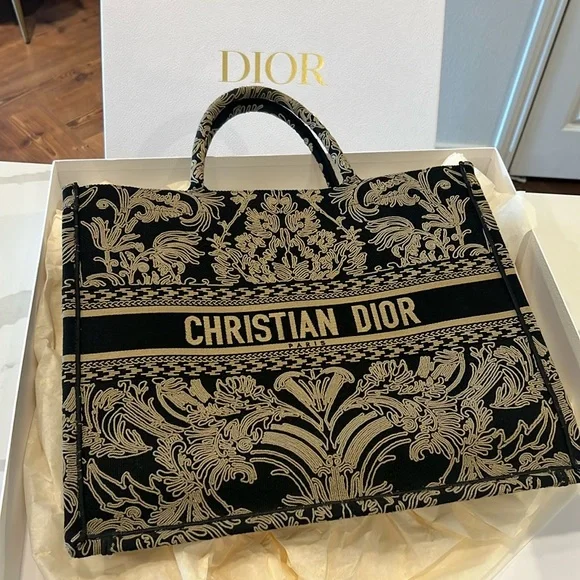 Dior Book Tote L 03C Noir/Beige - Picture 6 of 10